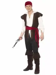 Pirate Man Costume Deck Mate Captain Sea Ship Adult Mens Caribbean Medieval