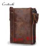 CONTACT'S HOT GENUINE CRAZY HORSE COWHIDE LEATHER MEN WALLET