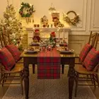 Long Christmas Table Runner Scottish Tablecloth Table Cover Event