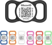 QR Personalized ID Dog Tags, Silent Silicone QR Code Tags, Send Pet Location Alert Email When Scanning, No App Need, Multi-Pet Management, Black&White