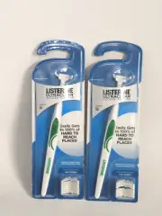 2 Listerine Ultraclean Access Flosser with 8 Disposable Snap-On Dental Flosser