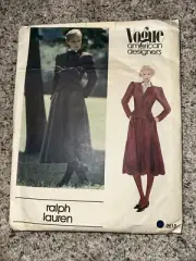 VTG Vogue American Designer Ralph Lauren 2615 Jacket Skirt Pattern SZ 10 Uncut