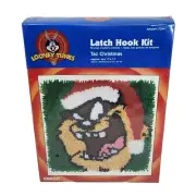 VINTAGE 1997 LATCH HOOK KIT LOONEY TUNES TAZ DEVIL CHRISTMAS NEW NOS SEALED