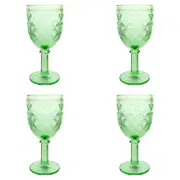 4x Stemmed Bee 17cm Red Wine Glass Drinking Goblet Glassware Drink Cup Soft GRN