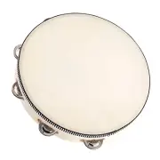 10 inch Handheld Tambourine Tamborine Drum Round Percussion for KTV Games F8N5