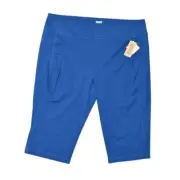 NEW Duluth Trading Co. Women's Blue Capri Leggings 2XL Pull On Solid