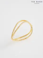 Ted Baker Gold Tone Wavie Jewelled Wave Hinged Bangle Bracelet (W86674) | $157