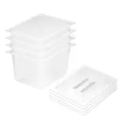 SOGA 200mm Clear Gastronorm GN Pan 1/2 Food Tray Storage Bundle of 4 with Lid