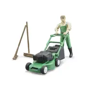 Bruder Licensed 1:16 Scale Bworld Gardener With Lawnmower & Garden Tools 62103