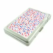 Patriotic Stars Em1 Cigarette Case with Built in Lighter Metal Wallet