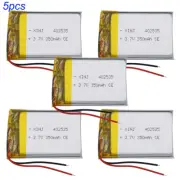 5pcs 3.7V 350mAh 1.29Wh Li-Polymer Li Battery 402535 For Camera Mp4 Headset GPS