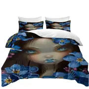 The Language of Flowers Forget Me Nots Blue Girl Quilt Cover