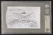 TAD STONES SIGNED AND SKETCH DARKWING DUCK BECKETT AUTHENTIC AUTO