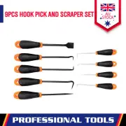 9-Piece Scraper Hook and Pick Tool Set Car Removal Tool Seals Nonslip Handle