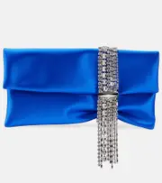 [Jimmy Choo] Jimmy Choo Zandra embellished satin clutch One Size blue