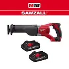 Milwaukee SAWZALL Reciprocating Saw 18V Li-Ion Adjustable Shoe w/ (2) Batteries