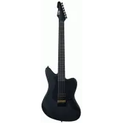 ESP LTD AW-XJ7 Baritone EverTune Guitar Black Open Grain Satin with Hardshell Ca