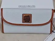 Dooney & Bourke Pebble Grain Leather Continental Clutch Wallet Fog Color