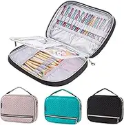 Crochet Hook Case Empty - Quilted Crochet Organizer Case- Crochet Hook Holder for Circular Knitting Needles, Crochet Hooks (up to 8") Knitting & Crochet Supplies - Knitting Accessories
