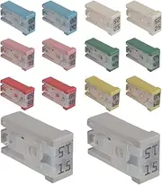 Fuse Kit - 14pcs Slotted Cartridge Car Fuses Kit For Auto | 15A, 20A, 25A, 30A, 40A, 50A, 60A, Replacement Fuses, Assorted Fuses For Cars, Trucks, SUVs, Car Fuses Assortment Kit,14pcs Slotted Cartridg