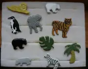 10 Brads Zoo Palm Tree rhino lion tiger polar bear zebra monstera leaf penguin