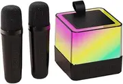 xioaue Wireless Bluetooth Microphone Speaker Outdoor Portable Color Ambient Light Home Karaoke Music Center Sound System A