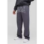 Mens Charcoal Tall Straight Leg Homme Joggers