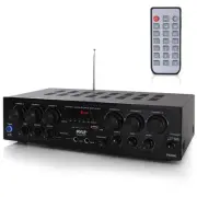 Pyle 750W 6 Channel Bluetooth Home Audio Amplifier with FM Radio and Remote