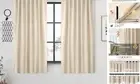 Back Tab Blackout Curtains for Bedroom 42"W x 54"L (Pack of 2) Cream Beige