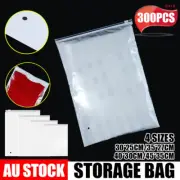 300PCS Resealable Zipper Pouch Clothes Packaging Clear Plastic Zip Lock Bags AU