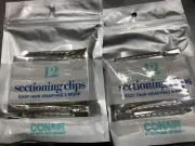 2 NEW Conair Easy Hair Sectional Metal Styling Clips 12 Ct X 2! 24 Total