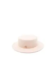 letter-decorated flat-topped hat S,L,M White