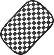Car Armrest Cover | Truck Elbow Rest Mat | Black and White Checkered Car Armrest Cover Pad Center Console Cushion Interior Decoration