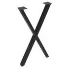 X Shaped Metal Desk Table Legs 28in Heavy Duty Adjustable Matte Black