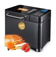 KBS 17-in-1 Bread Maker-Dual Heaters, 710W Machine Stainless Steel with Glute...