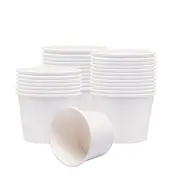 Benail Paper Soup Cups, Paper Hot/Cold Ice Cream Cups - 100 Count (White) (12