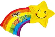 Make A Wish Shooting Star Shape 28" Foil Balloon (Non-Packaged)