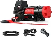 Xbull X-Bull Boat ATV Winch 6000LBS/2721KG Pulley Block with Hook 12V Electric Synthetic Rope 6.3mm x 16.8m Wireless Remote UTV Car 4x4 4wd Automotive Accessories