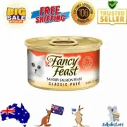 FANCY FEAST Classic Pate Wet Cat Food Adult 24 x 85g Cans - Savory Salmon Feast