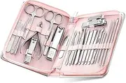 Tool Sets Tool Kit 11-26 Pcs Nail Clippers Manicure Set Stainless Steel Nail Cutter Scissor(Pink-26)
