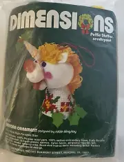 Dimensions Puffie Stuffns Needlepoint 9025 Unicorn Ornament New Sealed Kit 5.5”