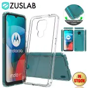 For Motorola G10 G30 E7 Power Case ZUSLAB Clear Heavy Duty Shockproof Hard Cover