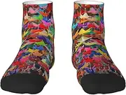 [JBYJBX] Origami Paper Cranes Print Adult Socks Womens Mens Workout Thermal Cozy All-Season Gift Holiday Articles Use, 2 Black-2, One Size