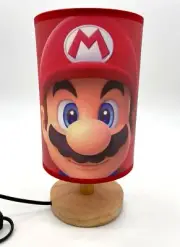Frameless Wood Base Mario Table Lights Table Lamp with Light Bulb Bedside Nig...