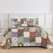 Multicolor Patchwork Bedspread Coverlet Sets (3Pcs)