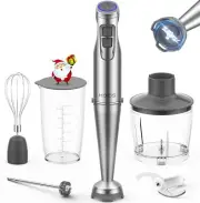 KOIOS 1100W Immersion Hand Blender, Stainless Steel Stick Blender with Silver