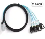 2PCS MiniSAS SFF8087 MINI SAS TO 4 SATA Data Cable For SAS RAID Card LSI 9211-8i