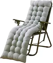 Sun Lounger Cushion Pad Replacement Thick Sunbed Cushions Non-Slip Patio Chair Pad with Top Cover and Backrest Ties for Garden Relaxer Patio Outdoor Indoor(Grey,53 * 158cm)