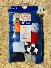 WONDER NATION boys underwear boxer briefs 10 pack SIZE MEDIUM 8 TAG FREE COMFORT