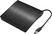 USB Optical Drive External, USB Disk Burner, High-Speed Disc Writer Burner Portable, Slim Disk Reader Duplicator for Home